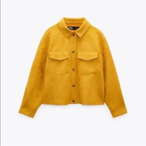 SALE DROP!Zara Gold Yellow Faux Suede Leather Oversized Jacket